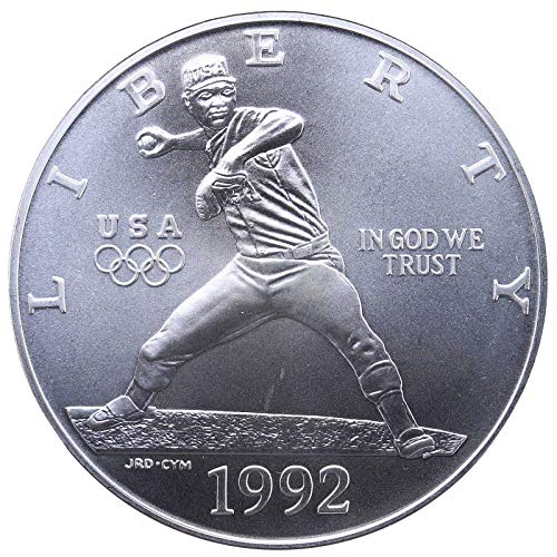 1992 D Олимпийски Бейзболен Незабравим Сребърен долар за 1 щатски долар, Блестящи, Без да се прибягва, Монетен двор на
