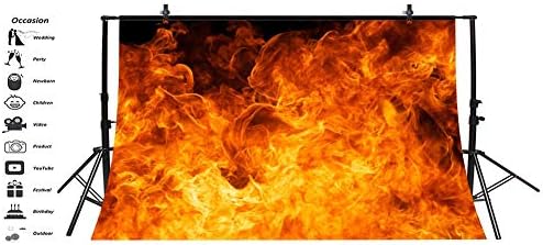Baocicco 5x3 фута Ревущее Пламъка на Фона на Тапети Декор Страст Черен Фон на Снимка Фон Блогър Влоггер Огън Парти Дейности