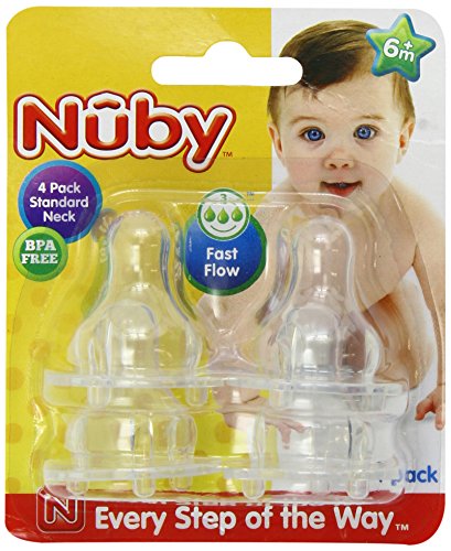 Стандартни Ниппели Nuby Fast Flow с врата в 4 опаковка