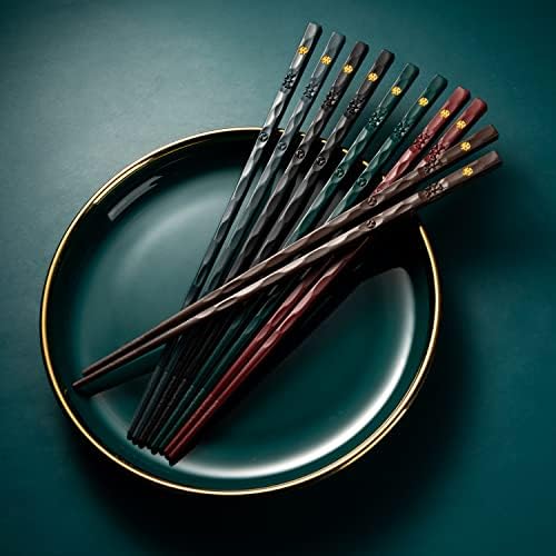 HELERKOL 5 Двойки Многоцветни пръчки от фибростъкло с Тъмен цвят С Издълбани Златни пайети, за Многократна употреба Нескользящие