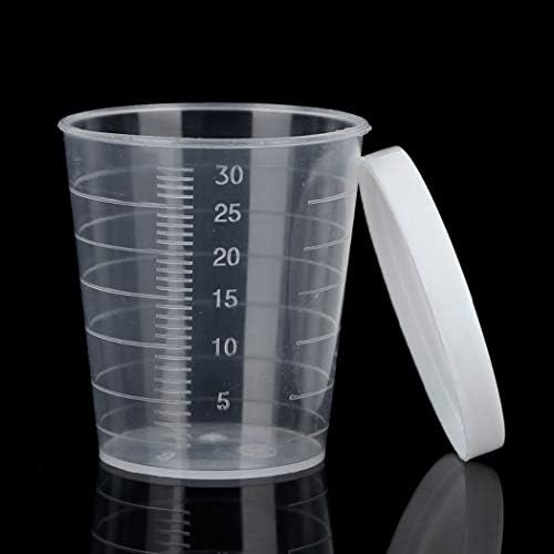 Goeielewe 20 БР. Пластмасови Чашки за лекарства с Капаци, 30 МЛ за Многократна употреба Прозрачни Степен Чашки с Прозрачна