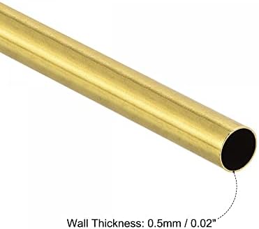 uxcell Латунная Кръгла Тръба 10 мм OD 0,5 мм Дебелина на стената 100 mm Дължина на Тръбите Тръба 4 бр.