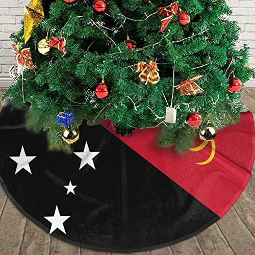Пола за Коледната Елха, 30-48-Инчов Флаг Папуа-Нова Гвинея, Коледа Подложка за Коледна Украса, Декорация за Празничната