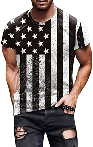 Мъжки тениски Meymia, Летни Мъжки Ежедневни Ризи С Принтом на Деня на Независимостта 2023, Къс Ръкав, Бързосъхнеща Тренировочная