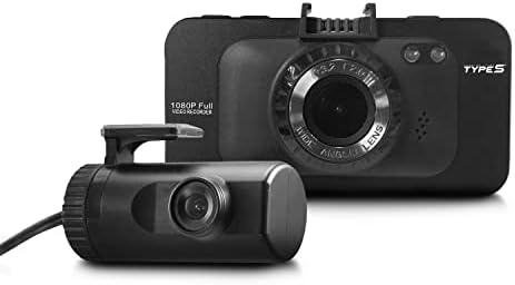 Тип S | Smart Dash Camera, DuoView 1080P Full HD, Предната и Задната част на dvrs, Двойна камера, Циклична запис, SD