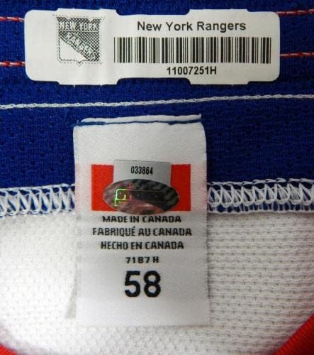 Ню Йорк Рейнджърс Е Детска Бяла Риза 58 DP39133 - Използваните В играта тениски НХЛ