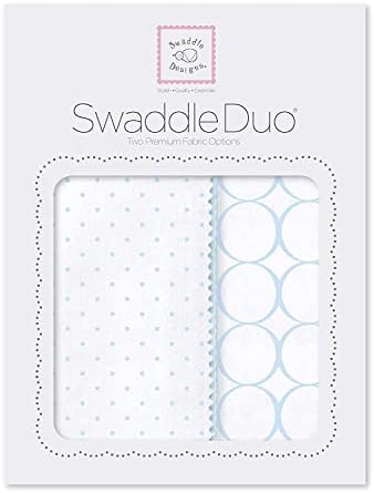 SwaddleDesigns SwaddleDuo, Шик Шеврон, Жълто, Комплект от 2 теми, Памук плат + Памучен фланела премиум-клас