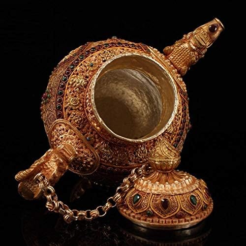 железен чайник с декорации от колекцията infuserAntique, инкрустирани тибетски сребро, скъпоценни камъни, филигранный