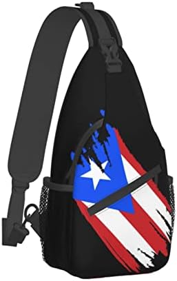 Флаг Пуерто Рико Прашка През Рамо Раница, Чанта Нагрудная Чанта За Мъже Жени Пътуват Туризъм Раница