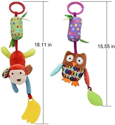 Висящи Плюшени играчки за детски легла BornCare с c-Образен скоба-М и прорезывателем от 0 до 24 метра