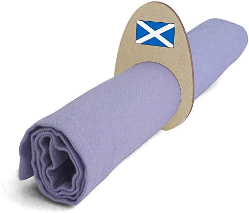 Azeeda 5 x Дървени Пръстени/Притежателите за салфетки Шотландски знаме (NR00037785)