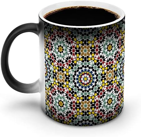 Абстрактна Арабска Мозайка Мароко Творческа промяна на Цвета на Керамични Кафеена Чаша Термоизменяющая Чаша Забавно за