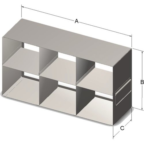 Вертикална стойка Alkaline Scientific за кутии височина 5,75 x 5,75 x 4,75 инча, съдържащи епруветки с обем от 15 мл
