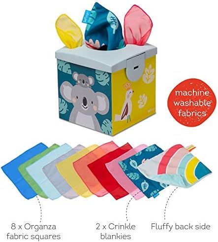 Кутия за сензорни салфетки Taf Toys за деца. Изработени от здрава Картонени кутии и пластмасови капачки крак на Монтесори
