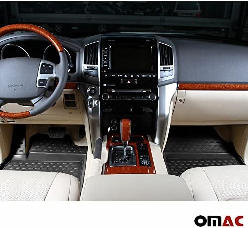 Подложки OMAC са Подходящи за Mercedes GLK X204 2013-2015 Черно/Комплект 3D Плочки за седалки преден и 2-ри ред/Всепогодная
