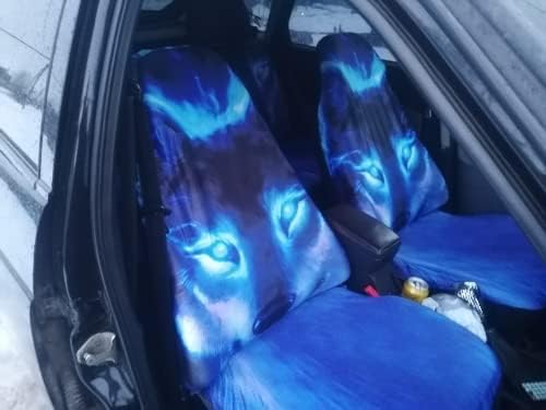 Седалка За предните седалки на автомобила, Универсален Син 3D Принт на Животното Вълк, Предпазни Възглавници За седалки,