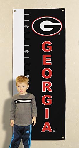 Банер с Таблицата на растеж Булдог NCAA Georgia, Черен