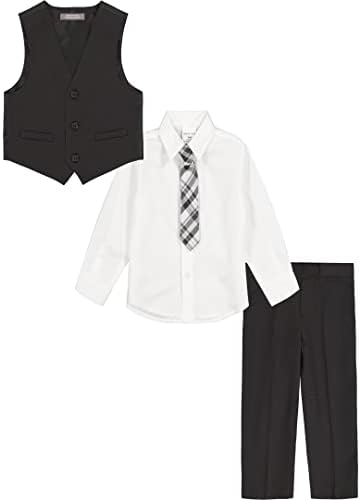 Гала комплект Van Heusen за малки момчета от 4 теми, Жилетка, Панталон, Риза с яка и вратовръзка