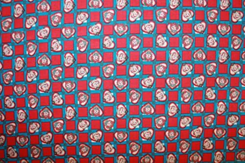 Плат и тъкат Raggedy Ann & Andy Fabric Checkboard Лица, добре продаваният The Fat Quarter (18 x 22) BTFQ