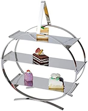 LUCBEI Поставка за Десерт, Поставка за Торта с Метални Дръжки, Творчески Десерт Маса, Многопластова Поставка За Следобеден