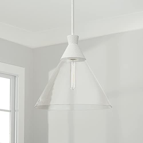 Окачен лампа Capital Lighting 350311XW Paloma - 1 в съвременен стил, с височина 14 см и ширина 15 см, Цвят тапицерия: бяла Канава