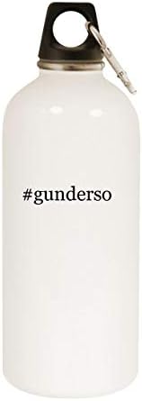 Molandra Products #gunderso - Хэштег 20 грама Бяла Бутилка за Вода от Неръждаема Стомана с карабинер, Бяла