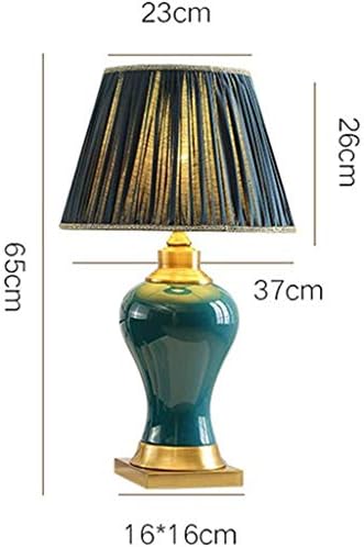 Керамична Настолна Лампа ZCHAN-Изумрудено-Зелена на Американската Ретро Керамична Настолна Лампа За Офиса, Китайската Нова Луксозна Европейска Дневна, Нощна Лампа З