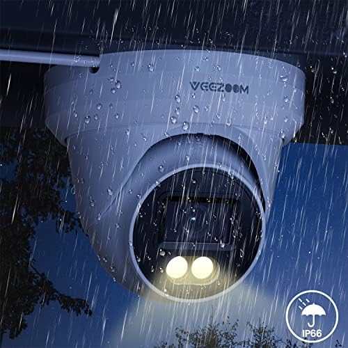 VEEZOOM PoE Camera - IP камера за цветни куполни камери за наблюдение за нощно виждане на открито с функция за детекция