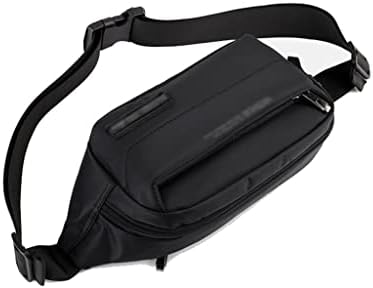 XBWEI Открит колан Ежедневни Мъжки Поясная чанта Пътна Чанта През рамо цип на Гърдите портфейла (Черен на цвят, размер: